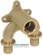 Тройник угловой с настенным креплением TECE TECEflex 20x1/2x20 закругленный латунь 708505