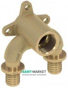 Трійник кутовий з настінним кріпленням TECE TECEflex 16x1 / 2x16 закруглений латунь 708504