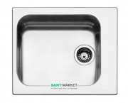 Кухонная мойка прямоугольная Apell Torino с донным клапаном и сифоном нержавеющая сталь Brushed TO58IBC