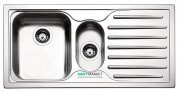 Кухонная мойка прямоугольная двойная Apell Torino RIGHT с донным клапаном и сифоном нержавеющая сталь Brushed TO1002IRBC
