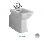 Биде напольное удлиненное Kerasan Waldorf чаша прямоугольная белый/хром 4120K1