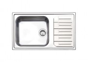Кухонная мойка прямоугольная Apell Melodia RIGHT с донным клапаном и сифоном нержавеющая сталь Brushed MLG861IRBC