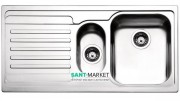 Кухонная мойка прямоугольная Apell Venezia LEFT с донным клапаном и сифоном нержавеющая сталь Brushed VE1002ILBC