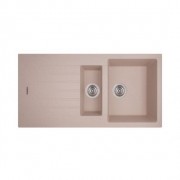 Кухонная мойка прямоугольная двойная Apell Pietra Plus с сифоном гранит бежевый PTPL1002GO
