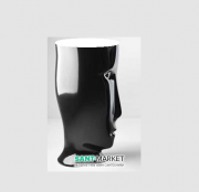 Раковина напольная Kerasan Artwork Moloco санфарфор белый/чёрный глянцевый 4741K29