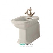 Біде підлогове подовжене Kerasan Waldorf чаша прямокутна білий / золото 4120K2