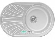 Кухонна мийка овальна Apell Circum LEFT з донним клапаном і сифоном нержавіюча сталь Matt CI78ILPC