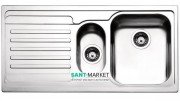Кухонна мийка прямокутна Apell Venezia LEFT з донним клапаном і сифоном нержавіюча сталь Brushed VE1002ILBC