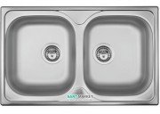 Кухонна мийка прямокутна подвійна Apell Oceano з донним клапаном і сифоном нержавіюча сталь Matt OH792IPC