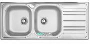 Кухонна мийка прямокутна подвійна Apell Oceano RIGHT з донним клапаном і сифоном нержавіюча сталь Matt OH1162IRPC