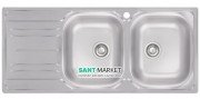 Кухонна мийка прямокутна подвійна Apell Oceano LEFT з донним клапаном і сифоном нержавіюча сталь Matt OH1162ILBC