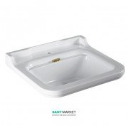 Раковина для ванной подвесная или на пьедестал Kerasan Waldorf 60x55 санфарфор белая бронза 4140K3