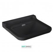 Раковина для ванной подвесная или на пьедестал Kerasan Waldorf 60x55 санфарфор черный глянцевый хром 4140K4