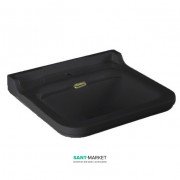 Раковина для ванной подвесная или на пьедестал Kerasan Waldorf 60x55 санфарфор черный глянцевый золото 4140K5