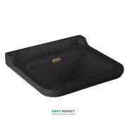 Раковина для ванной подвесная или на пьедестал Kerasan Waldorf 60x55 санфарфор черный глянцевый бронза 4140K6