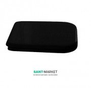 Сиденье с крышкой для унитаза Kerasan Waldorf с микролифтом полиэстер черный глянцевый петли золото 418704