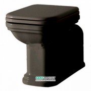 Унітаз підлоговий приставний Kerasan Waldorf прямокутний чорний 411604