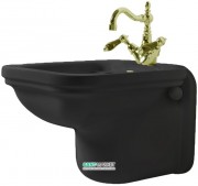 Біде підвісне Kerasan Waldorf з одним отвором чорний глянсовий золото 4125K5