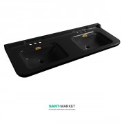 Раковина для ванної подвійна Kerasan Waldorf підвісна 150х55 см санфарфор чорний глянсовий золото 4143K5