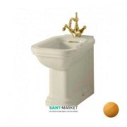 Біде підлогове приставне Kerasan Waldorf чаша прямокутна білий / золото 4121K2