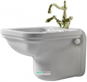 Биде подвесное Kerasan Waldorf с одним отверстием белое золото 4125K2