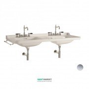 Раковина для ванної подвійна Kerasan Waldorf підвісна 150х55 см санфарфор біла хром 4143K1