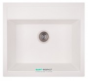 Кухонна мийка прямокутна Apell Pietra Plus з сифоном граніт білий PTPL560GW