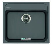 Кухонна мийка прямокутна Apell Pietra Plus з сифоном граніт сірий PTPL560GG