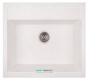 Кухонна мийка прямокутна Apell Pietra Plus з сифоном граніт білий PTPL560GW