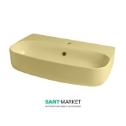 Раковина для ванної накладна або підвісна Kerasan Nolita 70x45 санфарфор коричневий горіх 534281