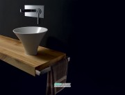 Раковина накладная Kerasan Deco Flute ø40 см санфарфор белый/серый матовый 480266