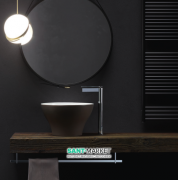 Раковина накладна Kerasan Deco Hurricane ø38 см санфарфор білий / бургундський матовий 480367