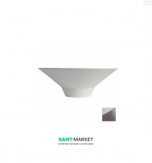 Раковина накладна Kerasan Deco Cocktail ø45 см санфарфор білий / сірий-матовий 480166