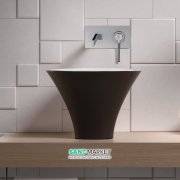 Раковина накладная Kerasan Deco Flute ø40 см санфарфор белый/бургундский матовый 480267