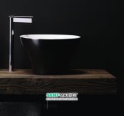 Раковина накладна Kerasan Deco Hurricane ø38 см санфарфор білий / чорний матовий 480324