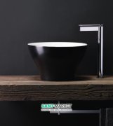 Раковина накладна Kerasan Deco Hurricane ø38 см санфарфор білий / чорний глянець 480329