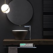 Раковина накладная Kerasan Deco Hurricane ø38 см санфарфор белый/бургундский матовый 480367