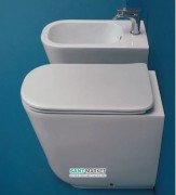 Біде підлогове приставне Kerasan Tribeca з кріпленням WB5N білий матовий 512030