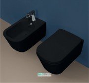 Биде подвесное Kerasan Tribeca с крепежом WB9N черное матовое 512531