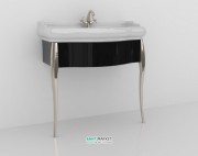 Консоль під раковину Kerasan Retro 73 см чорний глянсовий ніжки хром 7362K2