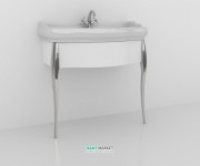 Консоль под раковину Kerasan Retro 73 см белый глянцевый ножки хром 7362K5