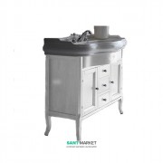 Тумба під раковину Kerasan Retro 100 см масив дерева білий матовий 734730