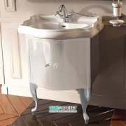 Тумба под раковину Kerasan Retro 69 см белый глянцевый ручки кристалл хром 7361K7