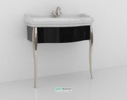 Консоль под раковину Kerasan Retro 73 см чёрный глянцевый ножки хром 7362K2