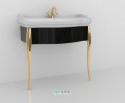 Консоль під раковину Kerasan Retro 73 см чорний глянсовий ніжки золото 7362K3