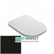 Сидіння з кришкою для унітазу Kerasan Tribeca Slim з мікроліфтом чорний матовий 519131