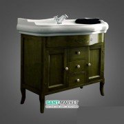 Тумба під раковину Kerasan Retro 100 см масив дерева зелений 734752