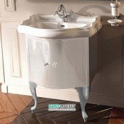 Тумба под раковину Kerasan Retro 69 см белый глянцевый ручки кристалл хром 7361K7