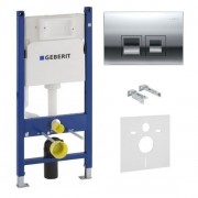 Система инсталляции для подвесного унитаза Geberit Duofix cо встроенным бачком Delta и клавишей Delta50 хром глянцевый 458.126.00.1+115.135.21.1
