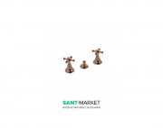 Смеситель для биде Kerasan Retro двухвентильный на три отверстия бронза 739393